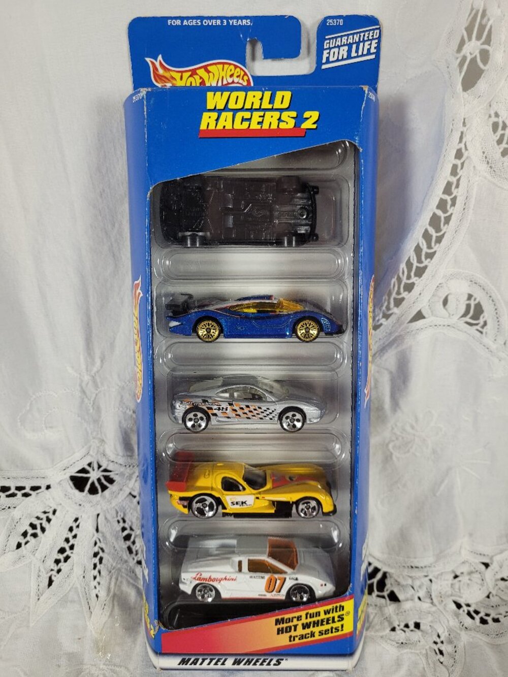 Hot Wheels World Racers 2 Gift Pack Die Cast Metal 5 Cars NIP Mattel Wheels 1998